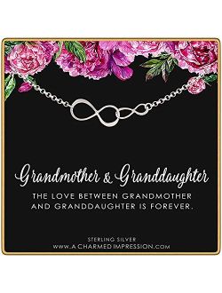 Grandmother Granddaughter Bracelet • Handmade Sterling Silver Bracelet • Two Connected Infinity Bracelet • 2 Infinity • Eternity Circles • Gifts for Grandma Adult Grandda