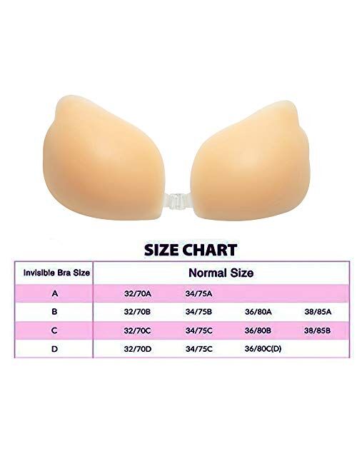 Lelinta Adhesive Bra, Strapless Sticky Invisible Push up Wing-Shape Silicone Bra for Backless Dress with Nipple Covers