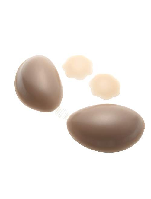 SLTY Self Adhesive Bra Strapless Backless Silicone Bra Reusable Invisible Push up Bra for Women with Nipple Covers