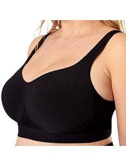 Compression Wirefree High Support Bra for Women Small to Plus Size Everyday Wear, Exercise and Offers Back Support