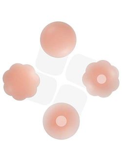 Breast Lift Petal Pasties,Invisible Sticky Push Up Silicone Pasties Bra,Adhesive Breast Lift Pasties Nipple Covers for Women