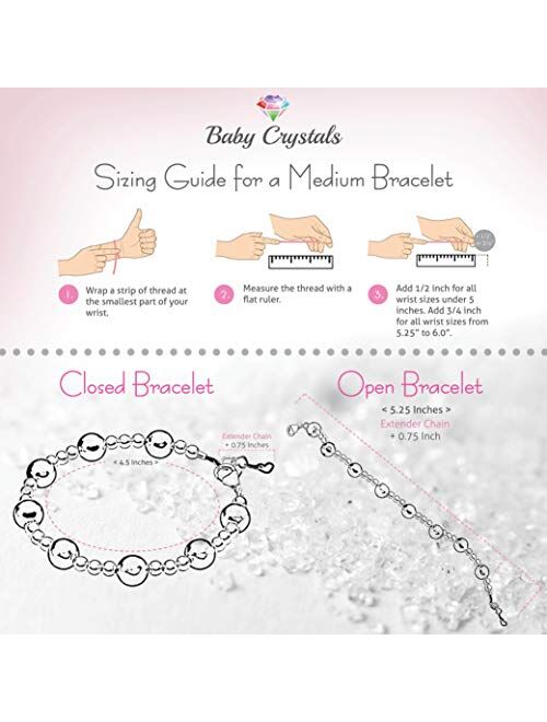 Baby Crystals Delicate Baptism Peal Bracelet for Girls, Sterling Silver Cross Charm Baptism Gifts for Girl with Pink simulated Pearls from Swarovski, Girls Jewelry