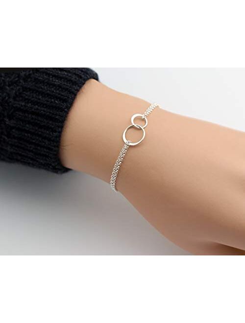 Friendship Bracelet • You Are My Person Bracelet • Love and Friendship Jewelry • Two Connected Circles • 925 Sterling Silver • You're My Tribe Unbiological Soul Sister Br