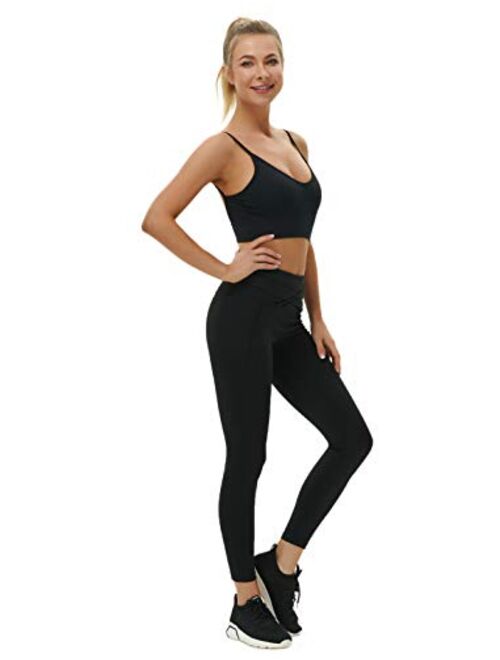 JUST BEHAVIOR Low Back Bra Comfort V Neck Cami Crop Low Back Workout Tops for Women