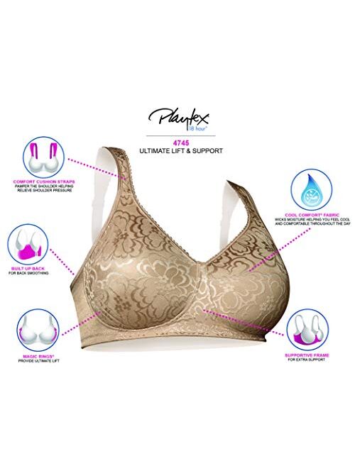 Playtex Women's 18 Hour Ultimate Lift and Support Wire Free Bra Us4745