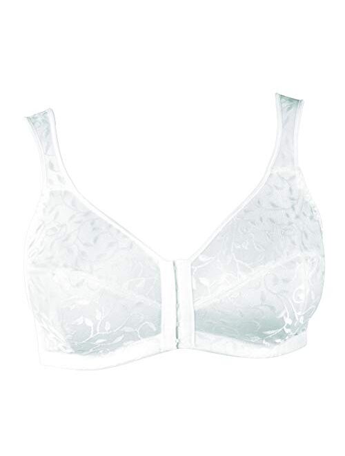 JUST MY SIZE Women's Easy On Front Close Wirefree Bra MJ1107