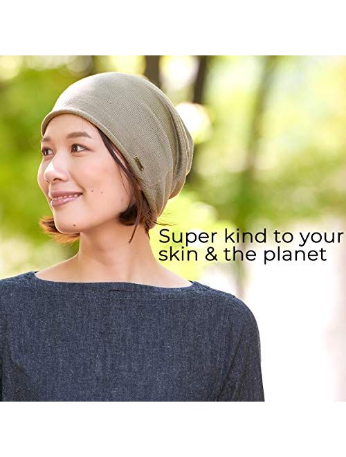 CHARM Slouchy Summer Silk Beanie Cap - Soft for Sensitive Skin