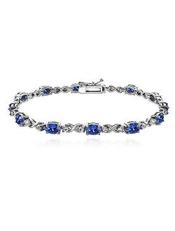 Sterling Silver 6x4mm Oval Infinity Bracelet Made with Swarovski Crystals