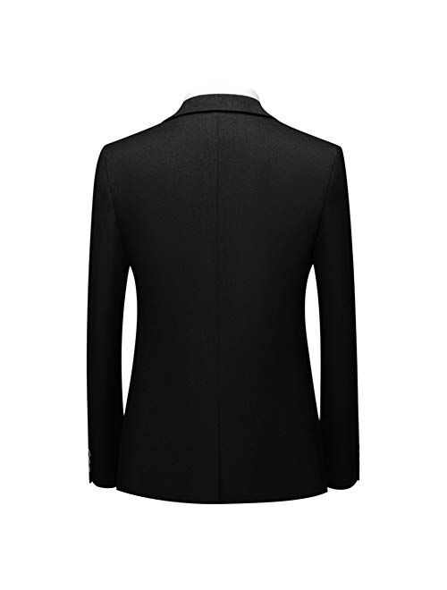 Cloudstyle Mens 2 Piece Formal Suits Slim Fit 1 Button Dress Tux Suit Jacket Solid Outfit