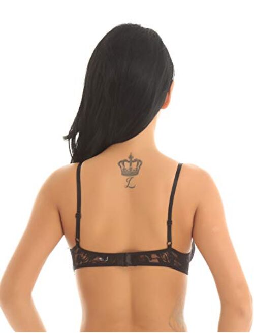 Buy YiZYiF Women's Stretch Lace Open Nipple Bra Underwear Wireless Plunge  Bralette Bra online