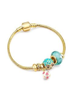 RIMAYZI 14K Gold Plated Infinity Charm Bracelets for Women | Gold Bracelets for Women | Birthday Valentine's Day Jewelry Gift | Gifts for Mom Women Wife Girls Her