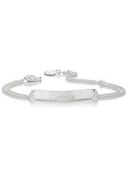Molly Brown London Sterling Silver Girl's Personalized Identity Bracelet - Ideal Birthday Gift or New Baby Gift