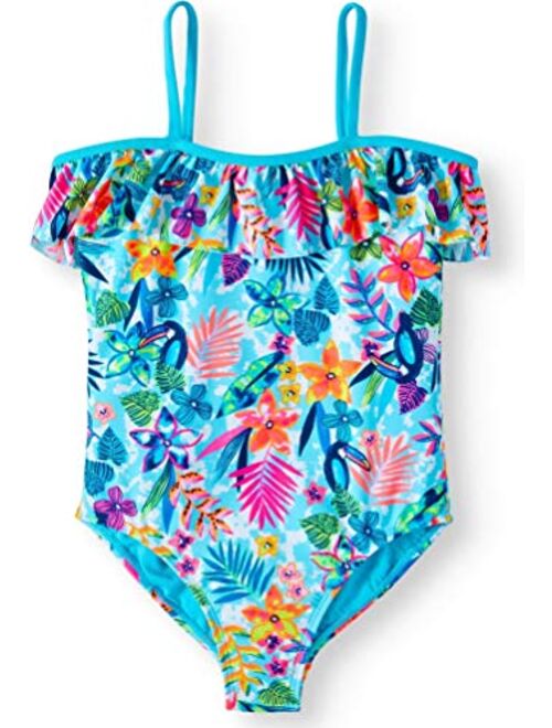 Wonder Nation Tropic Dream Cold-Shoulder Splendor Blue One-Piece Swimsuit