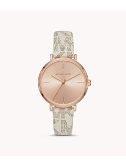 Women's Jayne Three-Hand Rose Gold-Tone Alloy Watch MK7128