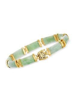 Jade"Good Fortune" Bracelet in 18kt Gold Over Sterling