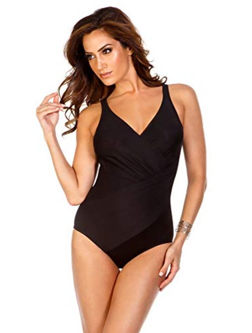 Miraclesuit Women's Swimwear Must Have Oceanus Tummy Control V-Neckline Soft Cup One Piece Swimsuit