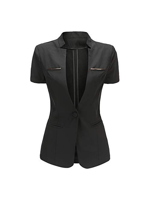 Women's 2 Piece Business Office Suit Set One Button Blazer Jacket and Suit Pants