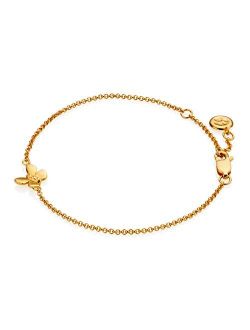 Molly B London 18ct Gold Vermeil & White Topaz Butterfly Teenage Girl's Bracelet - Perfect for 16th Birthday Gift & Prom Jewelry