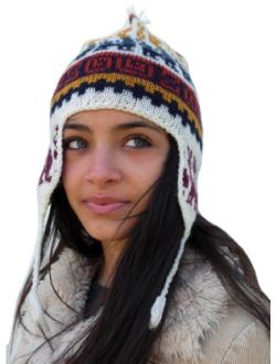 Handmade Ultra Thin Alpaca Hat with Earflaps - Andean White Snow (Ready to Ship)