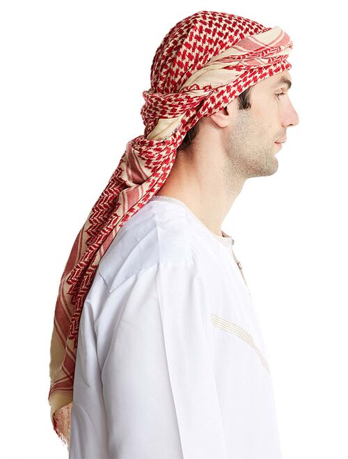 Men Muslim Hijab Scarf Turban Islamic Keffiyeh Arab Headwrap Head Wear Hat Caps