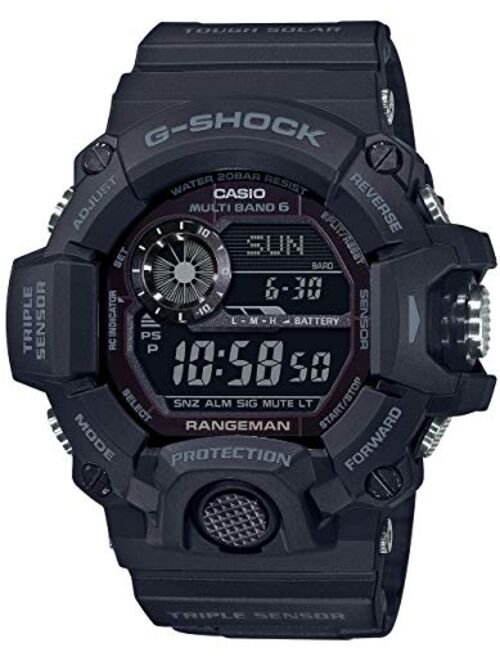 Casio Tactical Rangeman G-Shock Solar Atomic Watch, Black/Black, GW9400-1B