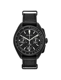 Archive Series Lunar Pilot Moon Chronograph Stainless Steel with Leather Strap Men's Watch (Model: 98A186)