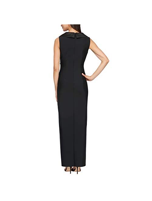 Buy Alex Evenings Women's Slimming Long Side Ruched Dress with Cascade ...