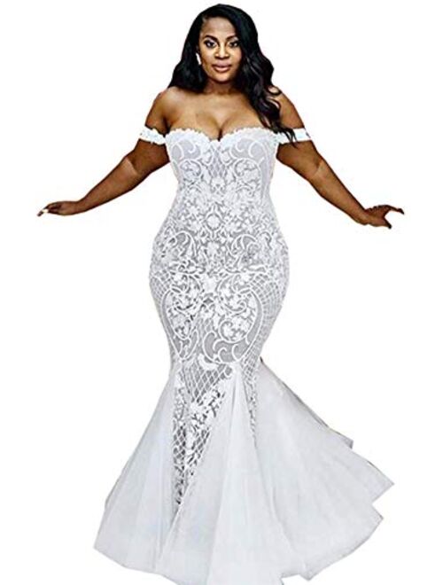 Modeldress Women's Short Lace Wedding Dresses Corset Back Tea Length Beach Bridal Gowns