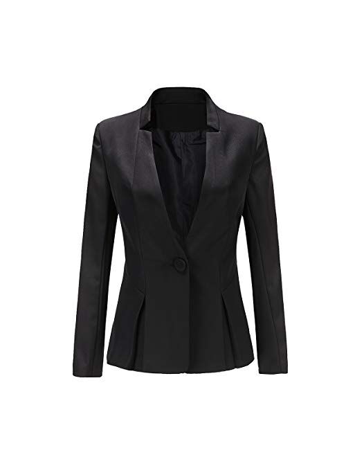 Women's Slim Fit 2 Piece Suit Set 1 Button Blazer Jacket and Suit Pants