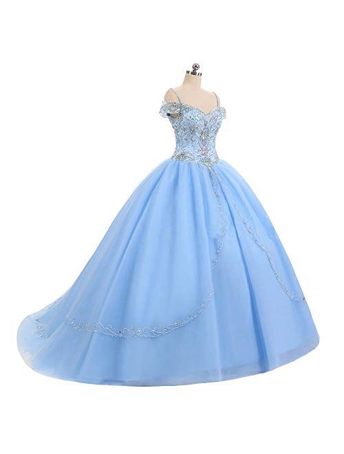 BanZhang Women's Dresses 2019 Prom Sweet 16 Ball Gown Off The Shoulder B365