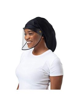 Hairbrella Pro Face Shield Women’s Rain Hat, Waterproof, Sun Protection, Satin-Lined, Packable XL