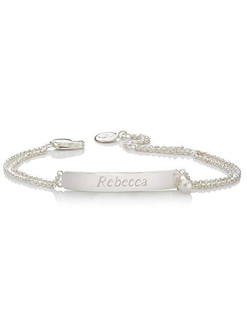 Molly B London Personalized Baby's First Pearl Baptism Bracelet - Perfect Newborn Jewelry & Naming Day Gift