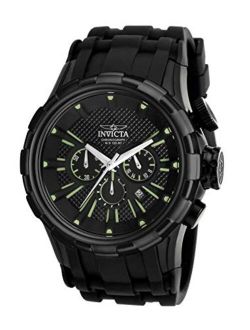 Men's I-Force 52mm Stainless Steel Chronograph Quartz Watch with Silicone Band, Black (Model: 16974)