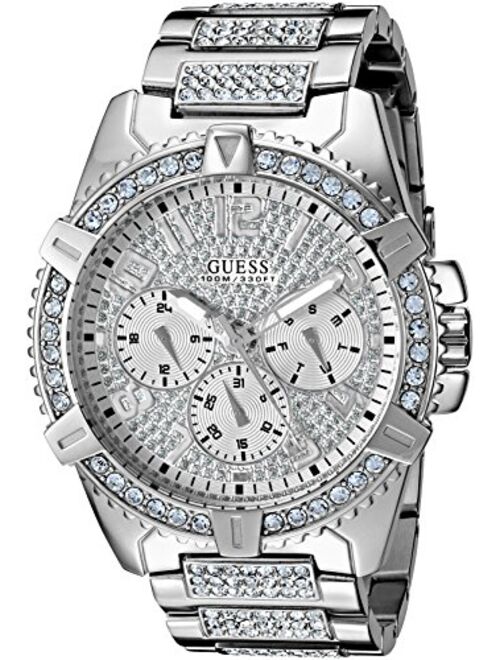 Guess SILVER-TONE CRYSTAL CHRONO-LOOK DIAL Watch