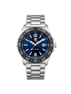 Men's Navy Seal Pacific Diver 3120 Series Silver Stainless Steel Oyster Band Blue Dial Quartz Analog Watch