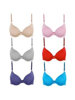 Romals Plus Size Underwire Bra for Women's Push up Bra Set of 6 Pack of Sexy Full Cup Bra