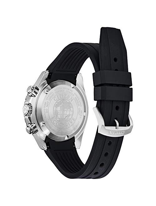 Citizen Men's Promaster Stainless Steel Quartz Sport Watch with Rubber Strap, Black, 22 (Model: CA0715-03E)