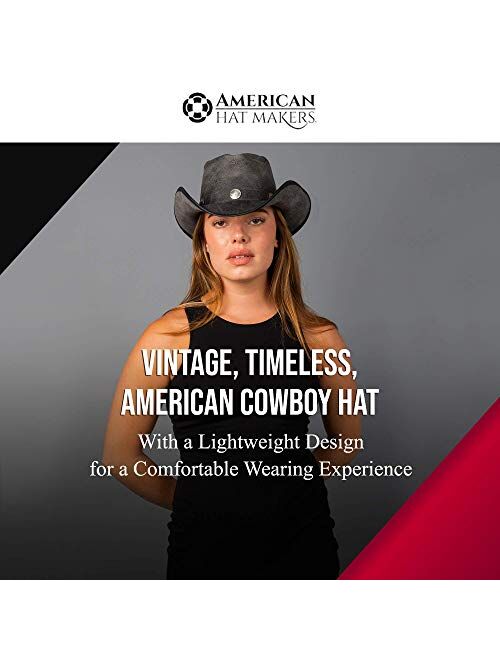 American Hat Makers Cyclone Leather Cowboy Hat for Men and Women — Handcrafted