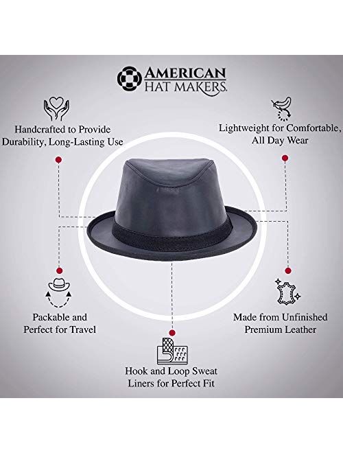 American Hat Makers Soho Leather Fedora — Handcrafted, Travel Friendly