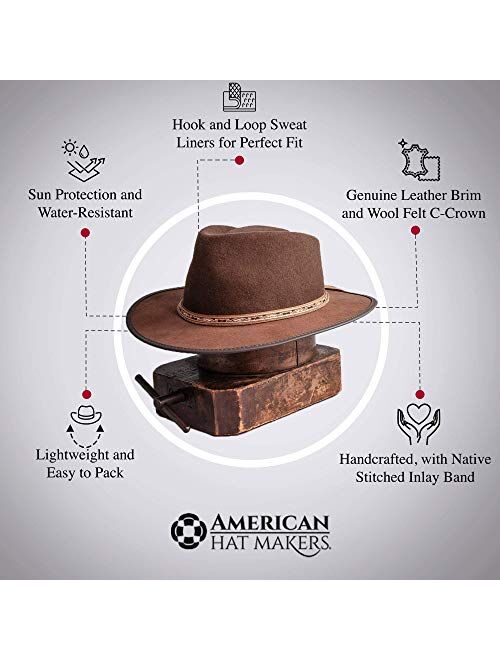 American Hat Makers Bushwick Felt Fedora Hat — Handcrafted, Lightweight, Durable