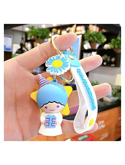 Osdfrlk Cartoon Keychain Cartoon Melody Student Key Chains Cute Penguin Men Women Schoolbags Keychain,Gift Customised Lovers Transparent Tape Keyrings (Color : 1)