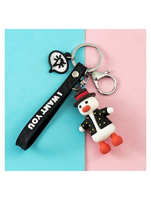 Osdfrlk Keychain 2020 Cartoon Come On Duck Keychain Cute Dress Raincoat Duckling Bag Pendant Key Chain for Best Friend Keyring Gift (Color : 09)