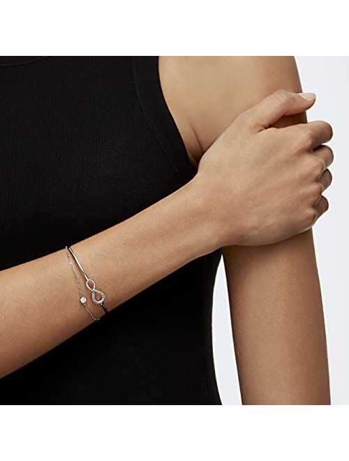 SWAROVSKI Infinity Collection Women's Infinity Jewelry Collections, Rhodium Finish, Rose Gold Tone Finish, Clear Crystals