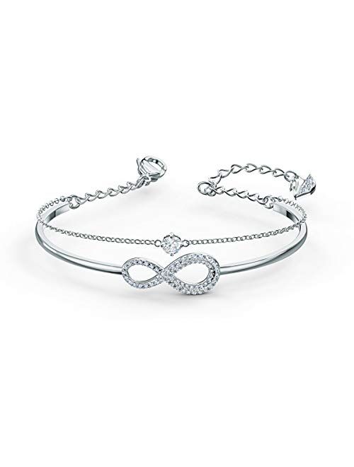 SWAROVSKI Infinity Collection Women's Infinity Jewelry Collections, Rhodium Finish, Rose Gold Tone Finish, Clear Crystals