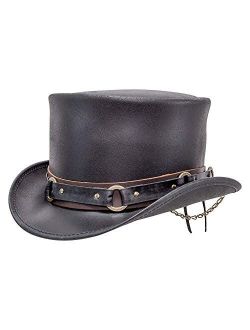 Voodoo Hatter El Dorado-SR2 Band Black or Brown Leather Top Hat