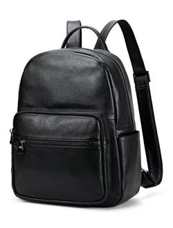 Hot Style Real Leather Backpack Casual Daypacks Bag (Black)