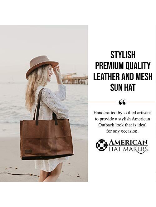 American Hat Makers Breeze, Leather and Mesh Outdoor Sun Hat