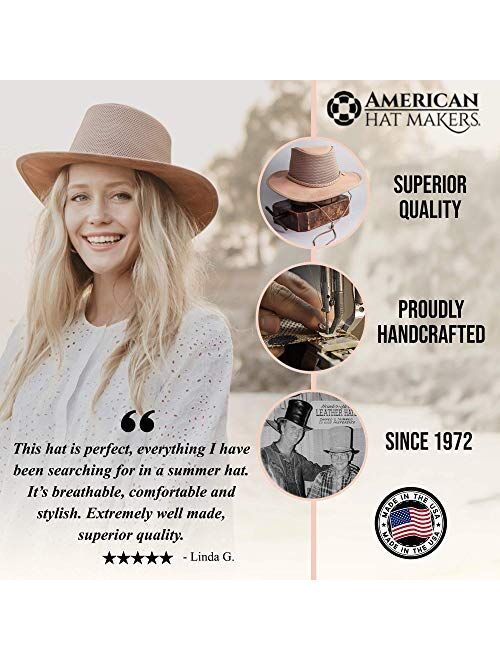 American Hat Makers Breeze, Leather and Mesh Outdoor Sun Hat
