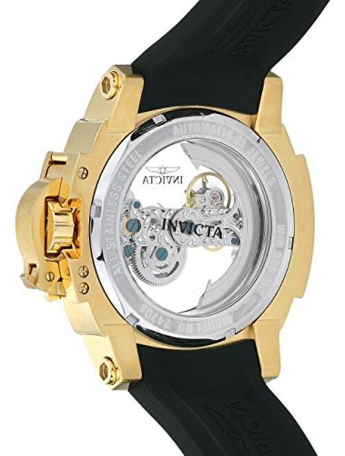 Invicta Men's Coalition 48mm Stainless Steel and Silicone Automatic Watch, Black/Gold (Model: 24708)
