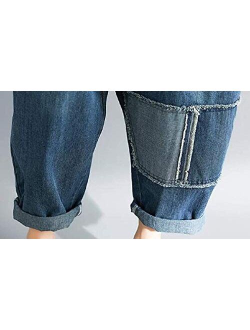 Women Summer Plus Size Jeans Pants Jumpsuit Romper Harem Baggy Denim Big Overalls